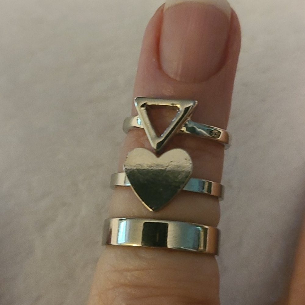 Rings silver color three total